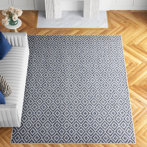 Etta Avenue™ Katelin Geometric Navy Blue Area Rug & Reviews Wayfair